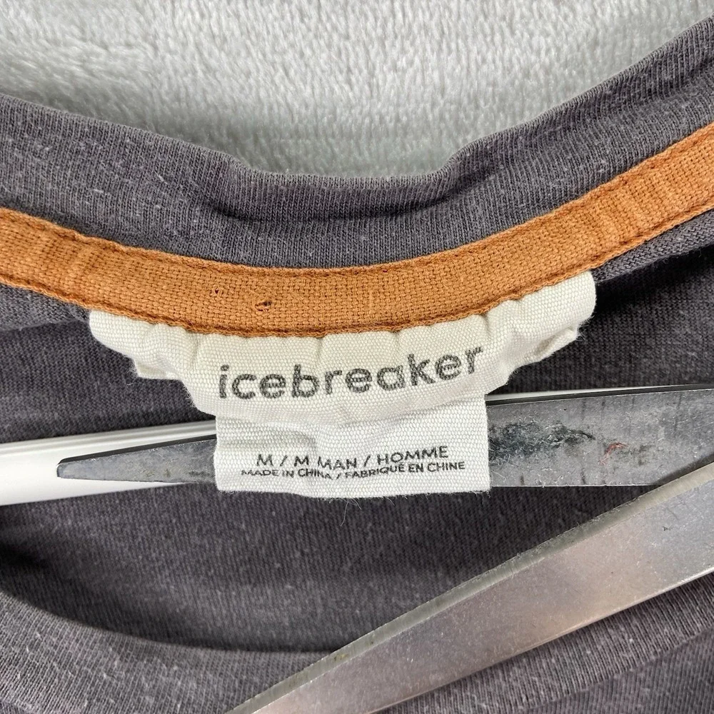 Icebreaker T-Shirt Mens Medium Crew Neck Short Sleeve Cotton Lyocell Pullover